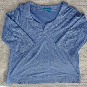 Fresh Produce Light Blue Floral Top